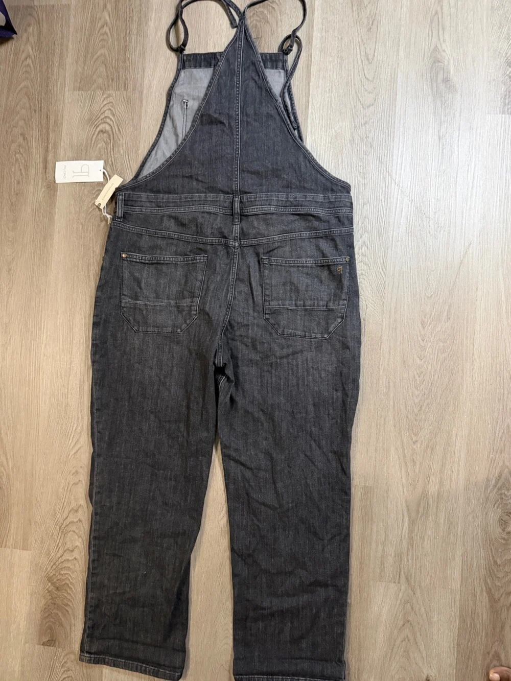 Pilcro Anthropology Black Denim Overall Jumpsuit with Button Front